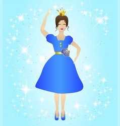 Blue Princess Fairy Design With Sparkle Background