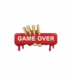 Game Over Sign Symbol With Skull Hand Sign