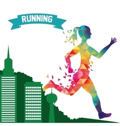 Runner athlete running design Royalty Free Vector Image