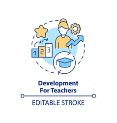 Thin Line Colorful Icon Development For Teachers