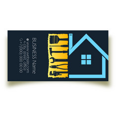 House And Work Tool Business Card Concept For