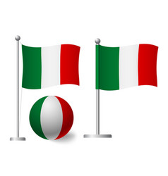 Italy Flag On Pole And Ball Icon