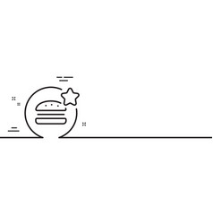 Best Food Line Icon Burger Review Star Sign