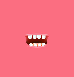 Cartoon Open Mouth Isolated On Pink