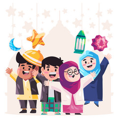 Kids Children Greetings Ramadhan Happy Ied Mubarak