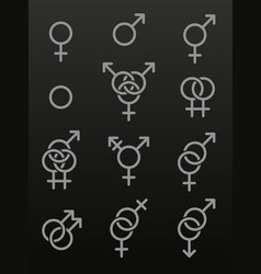 Set Of Sexuality Line Icons