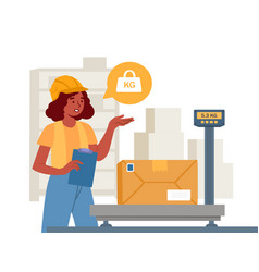 Woman Work At Warehouse Concept