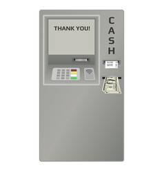 Atm Machine With Cash Dollars And Check In Slot