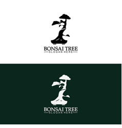 Bonsai Logo Design Silhouette Icon