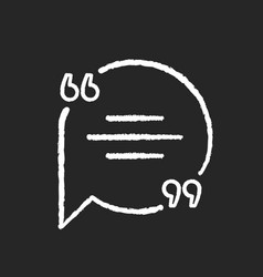 Chat Bubble With Quotation Marks Chalk White Icon