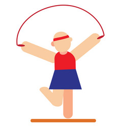 Sportswoman Jumping Rope On A White Background