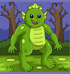 Swamp Monster Halloween Colored