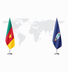 Cameroon And Guam Flags For Official Meeting