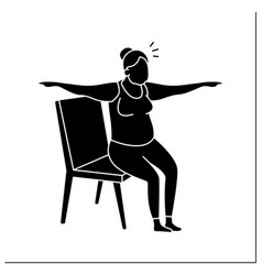 Chair Yoga Glyph Icon