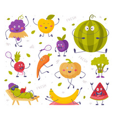 Funny Fruits And Vegetables Playing Badminton