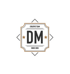 Initial Letter Dm In Elegance Box Logo Design