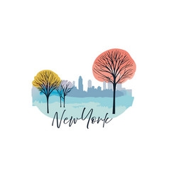 New York City Landscape Central Park Emblem