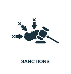 Sanctions Icon Monochrome Simple Line Economic