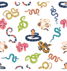 Seamless Pattern With Exotic Snakes Visually