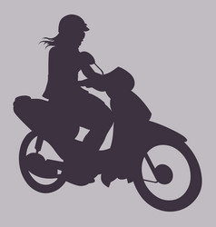 Silhouette Woman On Motorbike