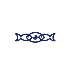 Two Fish Animal With Eye Line Simple Logo