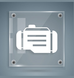 White Check Engine Icon Isolated On Grey