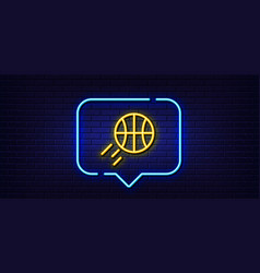 Basketball Line Icon Sport Ball Sign Neon Light