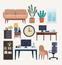 Bundle Office Forniture Set Icons