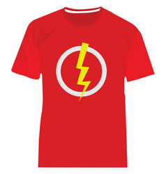 Red Tshirt With Bolt On A White Background