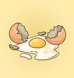 Broken Chicken Egg Hand Drawn