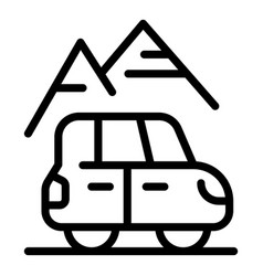 Car With Mountain Outline Icon