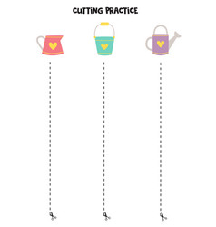 Cutting Practice For Children With Watering Cans