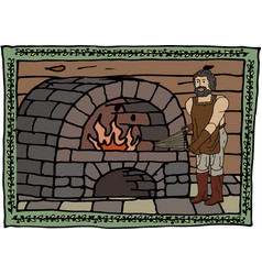 Medieval Kindling Of A Furnace