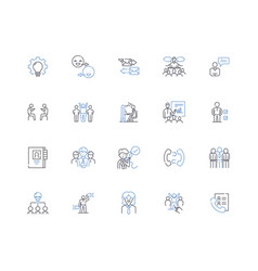 Online Support Line Icons Collection Assistance