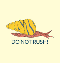 Print With A Yellow Hand Drawn Snail And Text