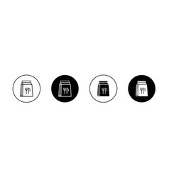 Food Delivery Paper Bag Icon Set Takeaway Lunch