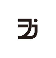 Letter Jj Linked Geometric Line Logo