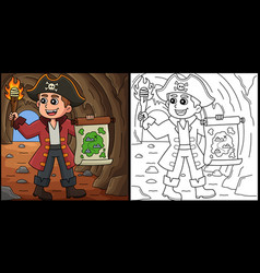 Pirate Treasure Map Coloring Page