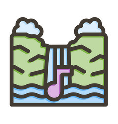 Waterfall Thick Line Filled Colors Icon