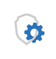 Cogwheel With Shield For Security Tech Service