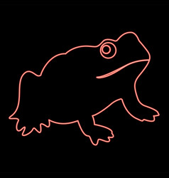 Neon Frog Red Color Flat Style Image