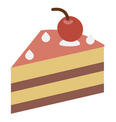 Cherry Cake Slice Flat Icon