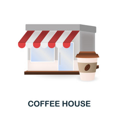 Coffee House Icon 3d From Small Business