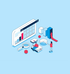 Data Analysis Concept In 3d Isometric Design