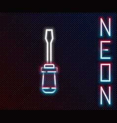 Glowing Neon Line Screwdriver Icon Isolated On