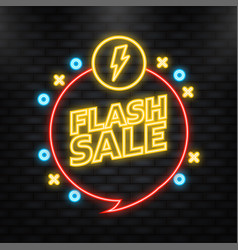 Neon Icon Flash Sale Banner Flat