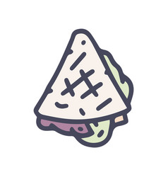 Quesadilla Color Doodle Simple Icon Design