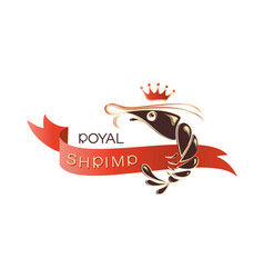 Royal Shrimp With Red Ribbon Emblem