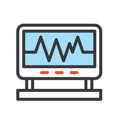 Vital Sign On Screen Monitor Filled Outline Icon