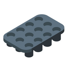 Bakery Pan Icon Isometric Metal Dish